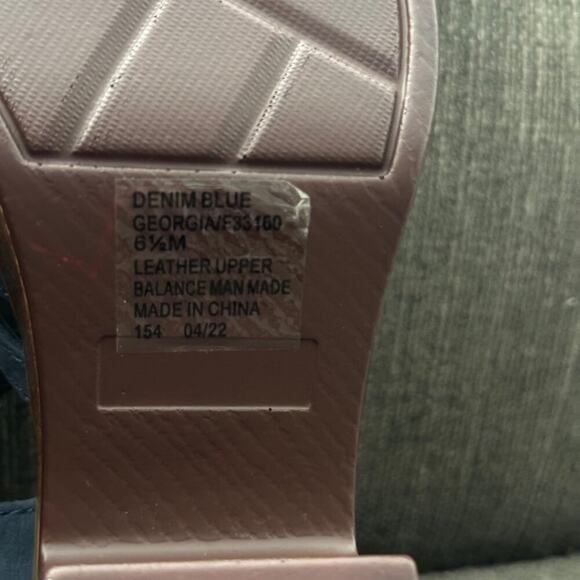 House of Harlow 1960 Georgia Denim Blue Leather Strappy Platform Sandals 6.5M - Picture 6 of 11